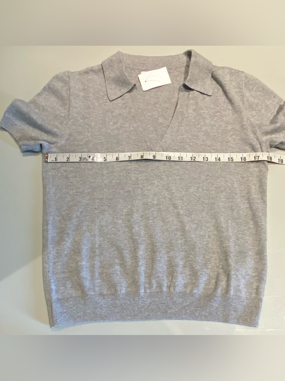 J. Crew Light Gray Cashmere-Blend Short-Sleeve Sweater Polo, size XS, NWT - Picture 6 of 8